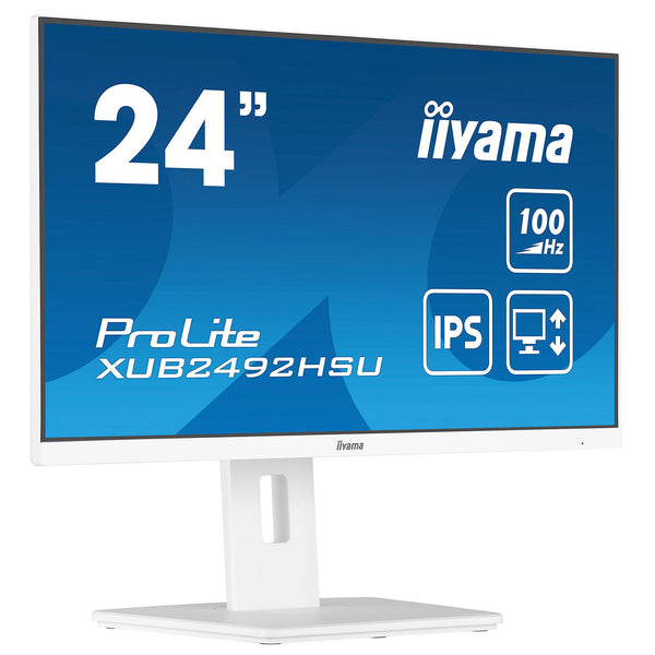 Ecran IIYAMA XUB2492HSU-W6 - 23.8IPS LED - 1920 x 1080 Pixels, 2 x 2 W, VGA / HDMI / Display Port, BLANC