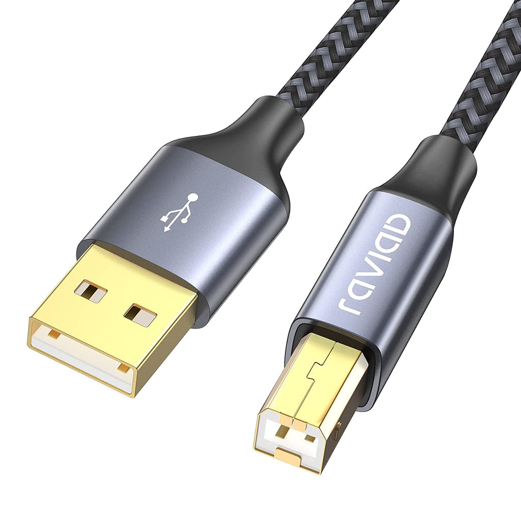 Câble d'imprimante tressé USB C vers USB B 2.0, pour imprimante IL, Epson,  HP, Samsung