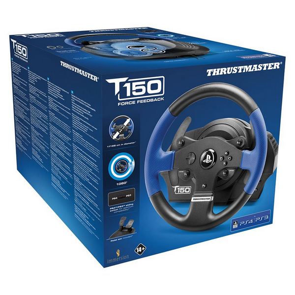 THRUSTMASTER T150RS Force Feedback PS3 PS4 PC Volant 28cm sequentiel+ large pedalier inclinable frein progressif force feedback 1080°