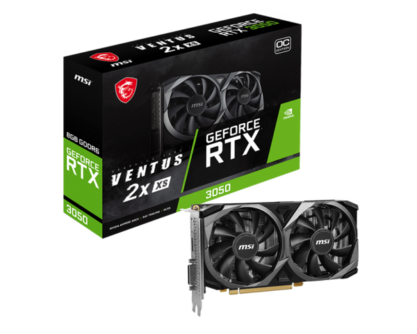 Carte graphique MSI RTX 3050 VENTUS 2X XS 8G OC (8.0G, PCI-E, VENTIL.)