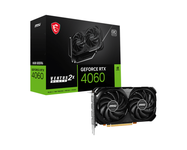 Carte graphique MSI RTX 4060 VENTUS 2X BLACK 8G OC (8.0G, PCI-E, VENTIL.)