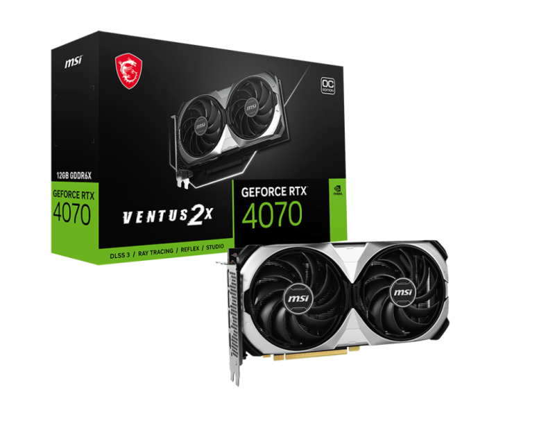 Carte Graphique MSI RTX 4070 SUPER 12G VENTUS 2X OC - 12.0 Go, PCI-Express, Ventilé