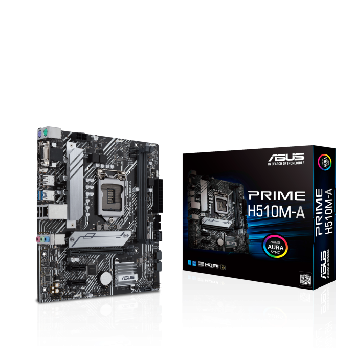 Carte mère ASUS PRIME H510M-A - Intel iH510, Socket 1200, DDR4, PCI-E, MICRO-ATX