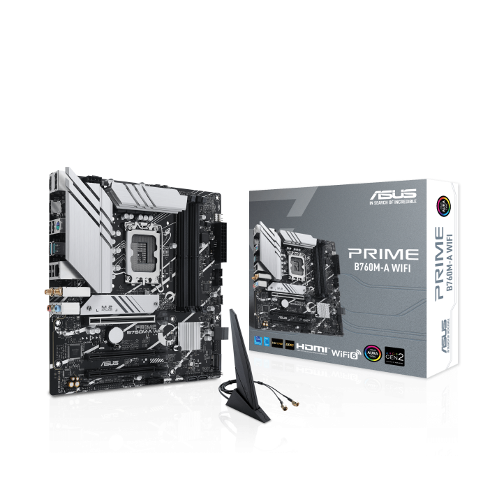 Carte mère ASUS PRIME B760M-A WIFI - iB760, Socket LGA1700,DDR5,PCI-E,MICRO-ATX