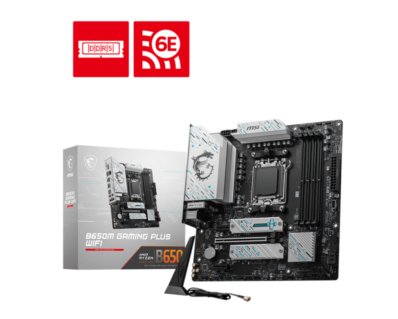 Carte mère MSI B650M GAMING PLUS WIFI - AMD B650, Socket AM5,DDR5,PCI-E,MICRO-ATX