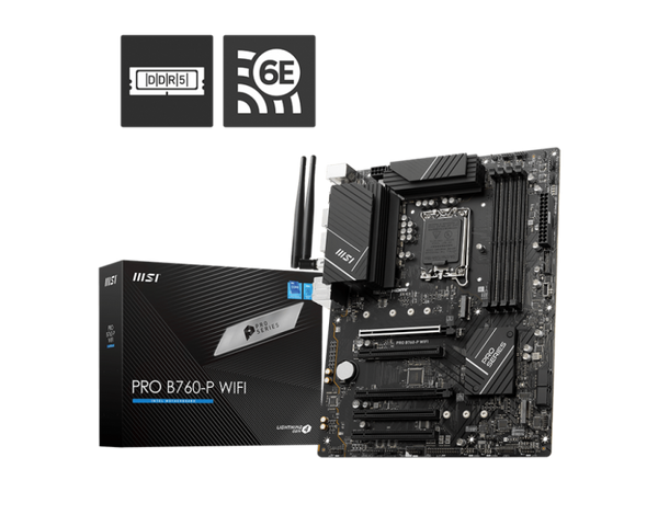 Carte mère MSI PRO B760-P GAMING PLUS WIFI - iB760, Socket LGA1700,DDR5,PCI-E,ATX