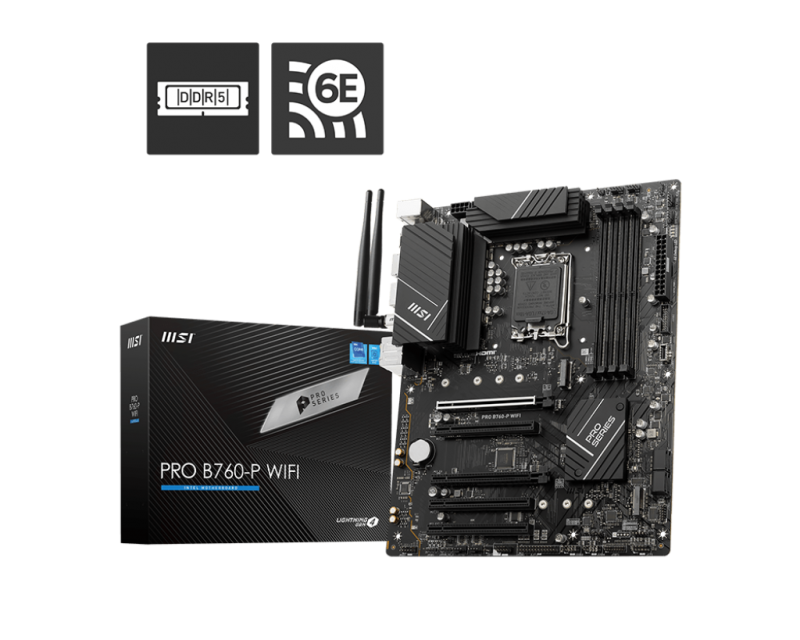 Carte mère MSI PRO B760-P GAMING PLUS WIFI - iB760, Socket LGA1700,DDR5,PCI-E,ATX