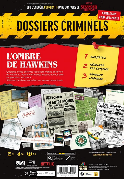DOSSIERS CRIMINELS STRANGER THINGS L'OMBRE DE HAWKINS