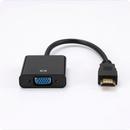 Adaptateur VGA femelle vers HDMI mâle - HDMI fiche or - Noir - Câble 15 cm