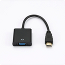 Adaptateur VGA femelle vers HDMI mâle - HDMI fiche or - Noir - Câble 15 cm