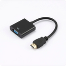Adaptateur VGA femelle vers HDMI mâle - HDMI fiche or - Noir - Câble 15 cm