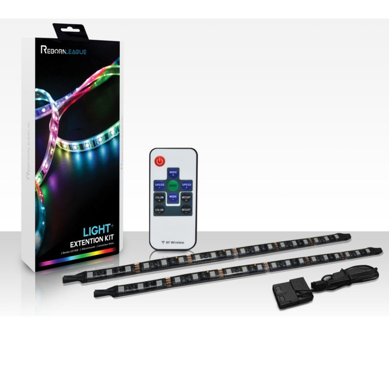 KIT LED RGB 2 BANDES + TELECOMMANDE + CONNECTEUR MOLEX