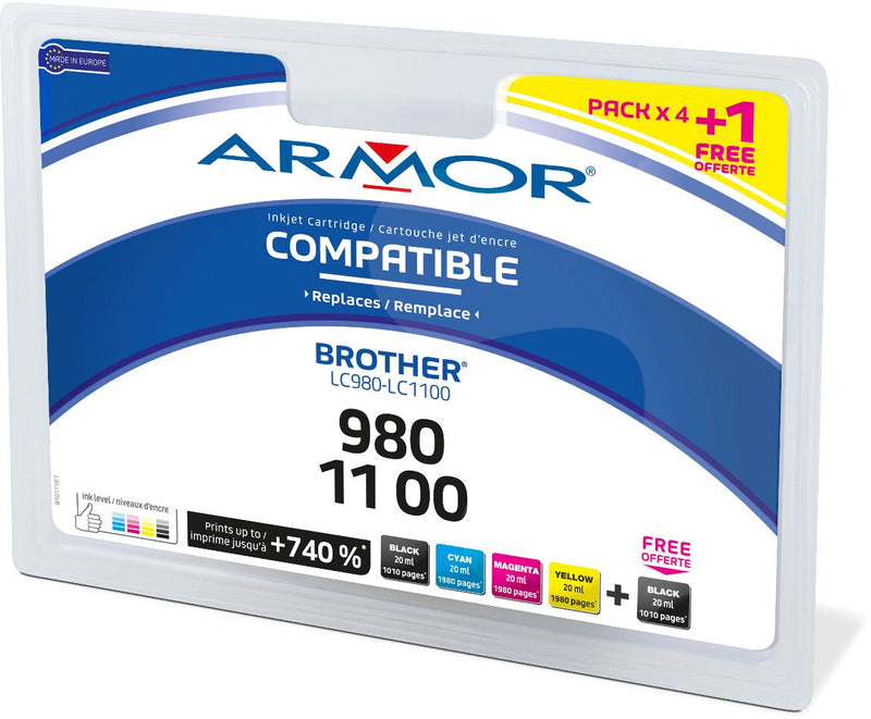 BROTHER MULTIPACK BROTHER LC980/1100 COMPATIBLE ARMOR - Declic Informatique