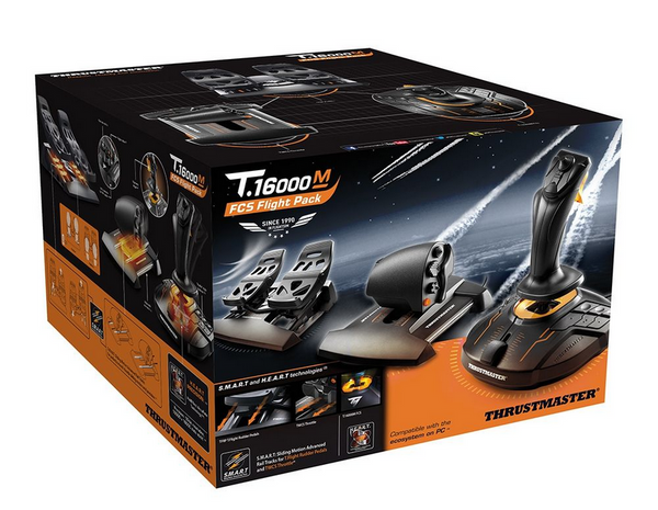 THRUSTMASTER T16000M FCS FLIGHT PAC Technologie Précision HEART technologie S.M.A.R.T PalonnierTFRP Logiciel programmation TARGET