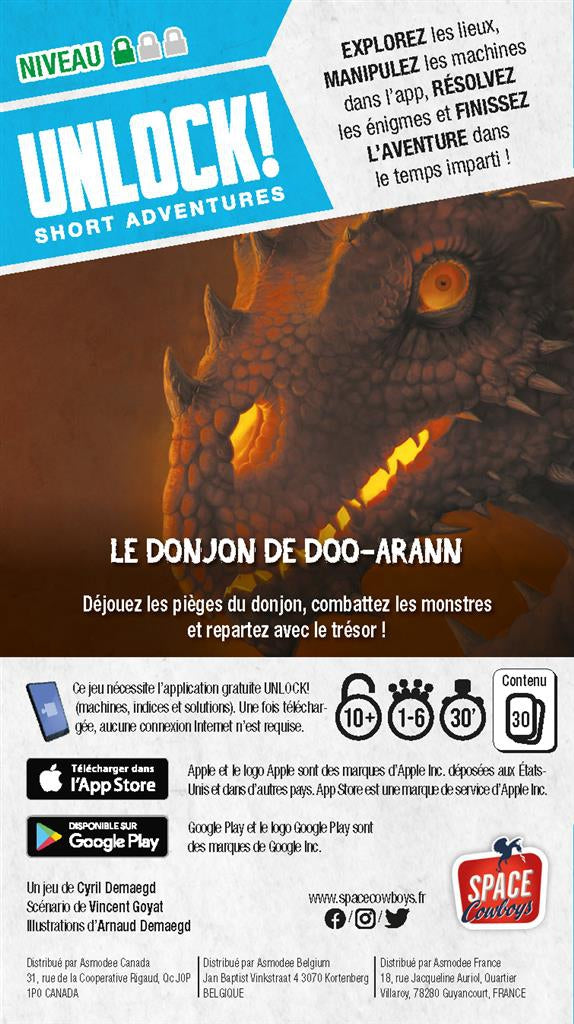 UNLOCK! SHORT ADVENTURE "Le Donjon de Doo-Arann"